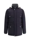 Brunello Cucinelli Hooded Down Jacket With Adjustable Back Slits In Black