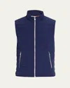 Brunello Cucinelli Men's Down Quilted Nylon Full-zip Vest In Blue