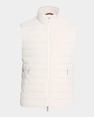 BRUNELLO CUCINELLI MEN'S DOWN QUILTED NYLON FULL-ZIP VEST