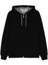 Brunello Cucinelli Cotton Blend Zipped Hoodie In Black
