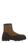 Brunello Cucinelli Men Duck Boot In Suede And Rubberised Calf Leather In Hazelnut