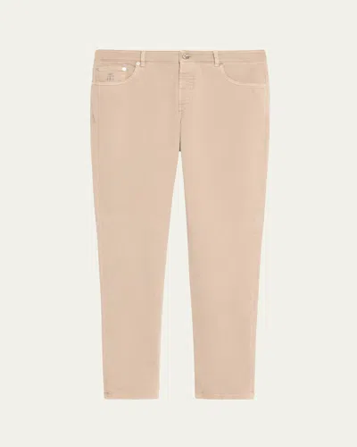 Brunello Cucinelli Men's Dyed 5-pocket Denim Pants In Brown