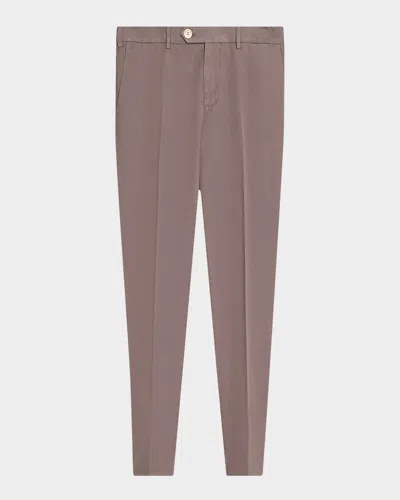 Brunello Cucinelli Men's Dyed Cotton Straight-fit Pants In Brown