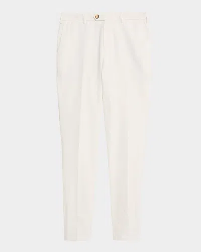 Brunello Cucinelli Men's Dyed Cotton Straight-fit Pants In White