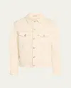 Brunello Cucinelli Cotton Blend Bull Denim Jacket In Crema