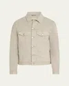 Brunello Cucinelli Men's Dyed Denim Trucker Jacket In Khaki