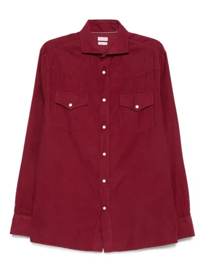BRUNELLO CUCINELLI BRUNELLO CUCINELLI MEN EASY FIT WESTERN SHIRT IN CORDUROY