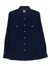 Brunello Cucinelli Men Easy Fit Western Shirt In Corduroy In Blue