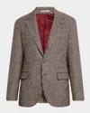 Brunello Cucinelli Men's Enamel-button Pied De Poule Sport Coat In Multi