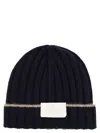 Brunello Cucinelli Men English Rib Cashmere Knit Beanie In Blue