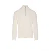 Brunello Cucinelli Men English Rib Cotton Sweater With Zip Opening In Neutral