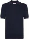 Brunello Cucinelli Cotton English-rib Polo Sweater In Multicolor