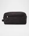Brunello Cucinelli Men's Exclusive Leather Toiletry Bag In Charcoal