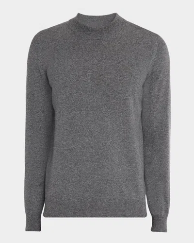 Brunello Cucinelli Men's Exclusive Ribbed Cashmere Mock Neck Sweater In Gray