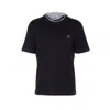 Brunello Cucinelli Logo Crew Neck Cotton T-shirt With Contrast Trim In Black