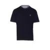 Brunello Cucinelli Logo Crew Neck Cotton T-shirt With Contrast Trim