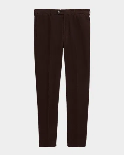 Brunello Cucinelli Men's Fine Corduroy Flat-front Pants In Brown