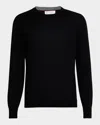 Brunello Cucinelli Virgin Wool Crewneck Sweater With Long Sleeves In Black