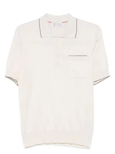 BRUNELLO CUCINELLI MEN'S FINE KNIT POLO SHIRT