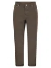 Brunello Cucinelli Men Five-pocket Cotton Gabardine Pants In Green