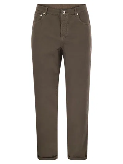 BRUNELLO CUCINELLI BRUNELLO CUCINELLI MEN FIVE-POCKET COTTON GABARDINE PANTS