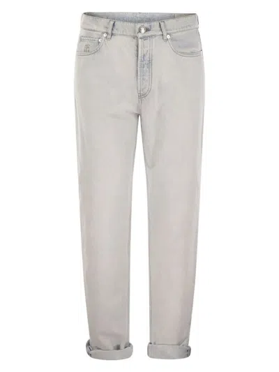 BRUNELLO CUCINELLI MEN'S FIVE-POCKET ICONIC FIT DENIM TROUSERS