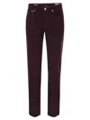 Brunello Cucinelli Men Five-pocket Italian Fit Trousers In Garment Dyed Cotton Corduroy In Purple