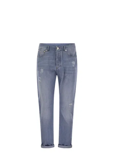 BRUNELLO CUCINELLI MEN'S FIVE-POCKET LEISURE FIT TROUSERS