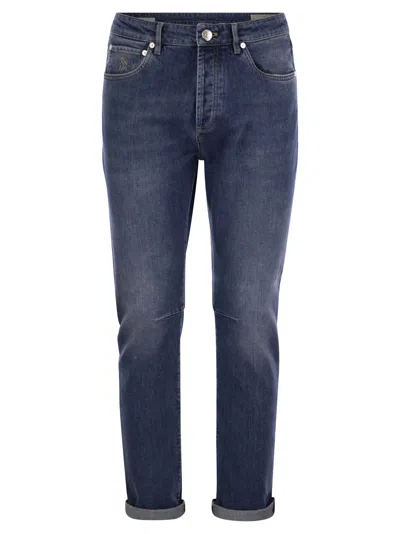 BRUNELLO CUCINELLI BRUNELLO CUCINELLI MEN FIVE-POCKET LEISURE FIT TROUSERS IN LIGHTWEIGHT DENIM