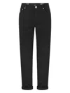 Brunello Cucinelli Men Five-pocket Traditional Fit Trousers In Light Comfort-dyed Denim In Black