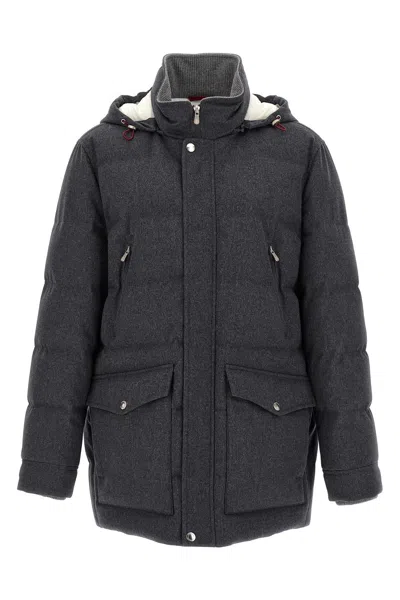 BRUNELLO CUCINELLI BRUNELLO CUCINELLI MEN FLANNEL DOWN JACKET