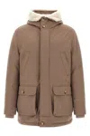 Brunello Cucinelli Flannel Down Jacket Puffer Jackets Beige In White