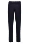 Brunello Cucinelli Tailored Flat Front Pants In Blue Cotton In Blue
