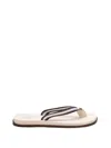 Brunello Cucinelli Striped Grosgrain Flip Flops In Multicolor