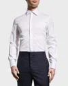 Brunello Cucinelli Men's Spread Collar Cotton Sport Shirt In White