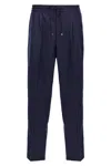 Brunello Cucinelli Men Front Pleat Pants In Blue