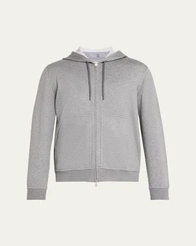 Brunello Cucinelli Men's Full-zip Sweatshirt In Dark Grey