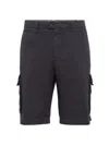 Brunello Cucinelli Men's Garment Dyed Bermuda Shorts In Grey