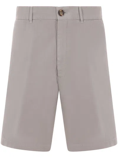 BRUNELLO CUCINELLI BRUNELLO CUCINELLI MEN GARMENT-DYED BERMUDA SHORTS IN TWISTED COTTON GABARDINE