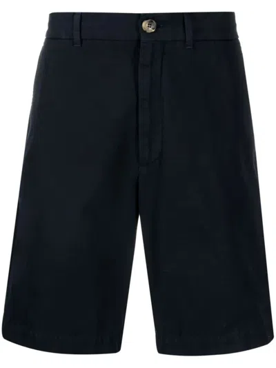 Brunello Cucinelli Men Garment-dyed Bermuda Shorts In Twisted Cotton Gabardine In Black