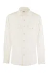 Brunello Cucinelli Pocketed Leisure Fit Shirt In Navy Blue