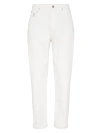 Brunello Cucinelli Men's Garment Dyed Iconic Fit Trousers In White