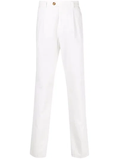 Brunello Cucinelli Men Garment-dyed Leisure Fit Pants In White