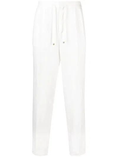 Brunello Cucinelli Men Garment-dyed Leisure Fit Pants In White