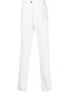 Brunello Cucinelli Men Garment-dyed Leisure Fit Pants In White