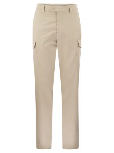 Brunello Cucinelli Men Garment-dyed Leisure Fit Trousers In Neutral