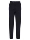 Brunello Cucinelli Straight-leg Cotton-blend Trousers In Blue