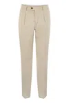 Brunello Cucinelli Cotton Slim Fit Pants In Ivory