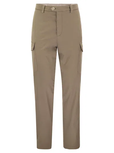 Brunello Cucinelli Men Garment-dyed Leisure Fit Trousers In Brown