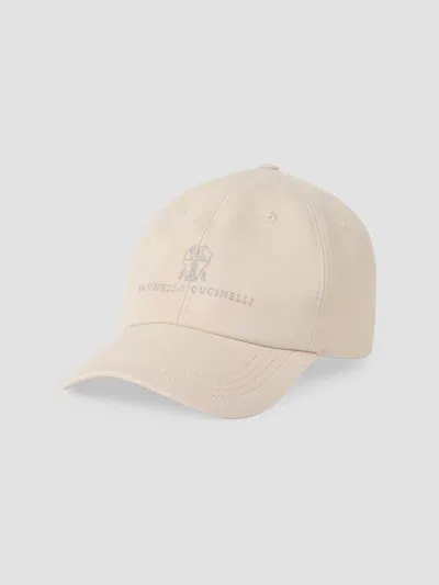 Brunello Cucinelli Men's Garment-dyed Twisted Cotton Gabardine Baseball Cap In Beige